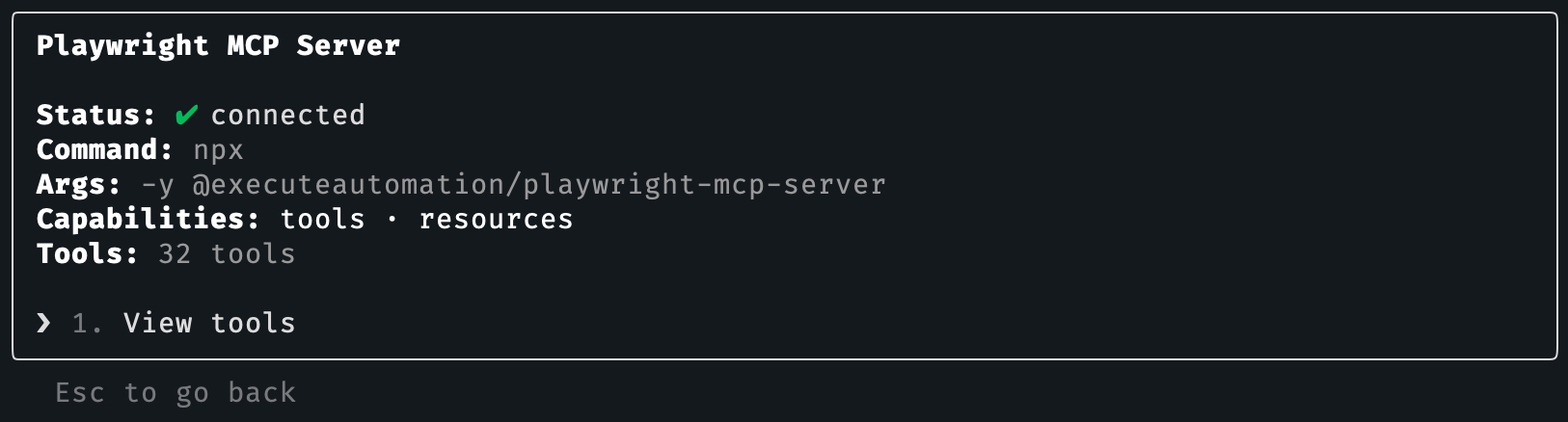 Playwright MCP server details